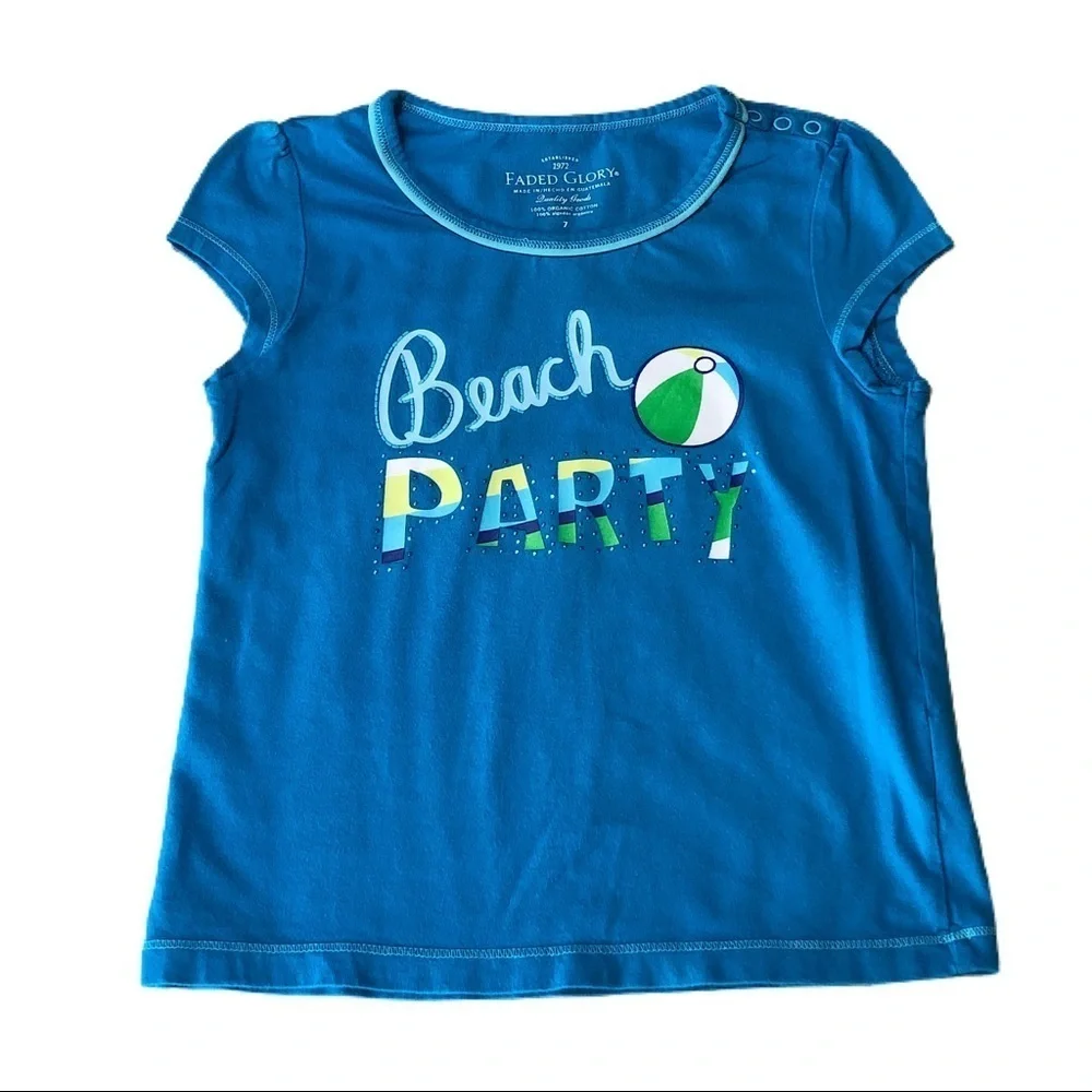Faded Glory Cyan Beach Party Top
